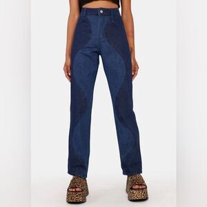 LE LIS LET'S GET WAVY HIGH-WAISTED JEANS‎ | Medium NWT